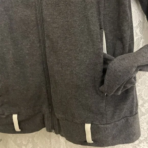 FUDA Women's Sport Hoody Active Wear Grey Yoga Sweeter Zip up Size M - Picture 6 of 9